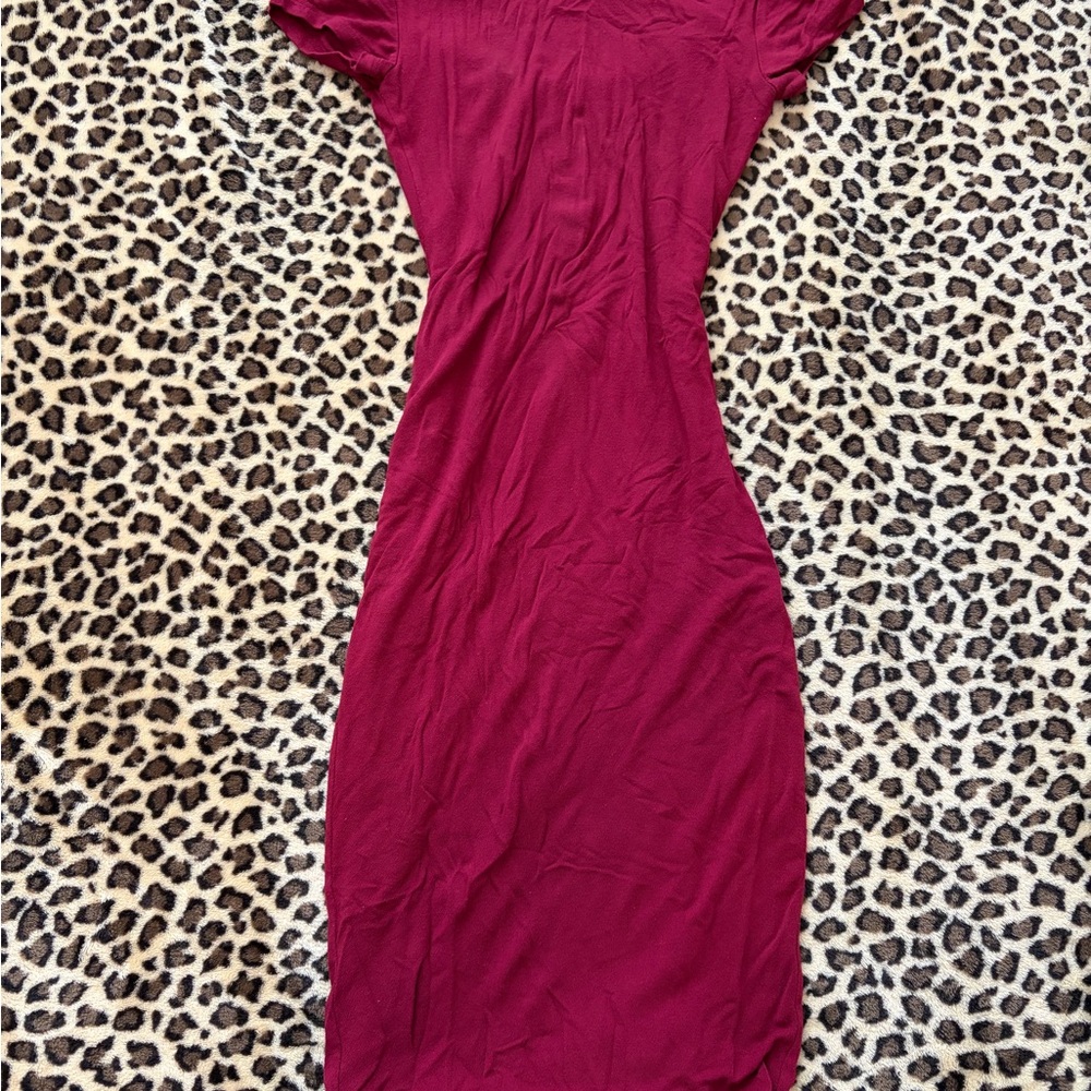 Wet Seal Magenta Bodycon Midi Dress